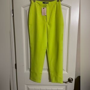 New with tags. Missguided Cigarette Trouser Neon Green Size 4
